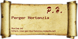 Perger Hortenzia névjegykártya